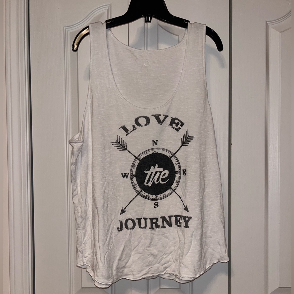White Graphic Tank Top